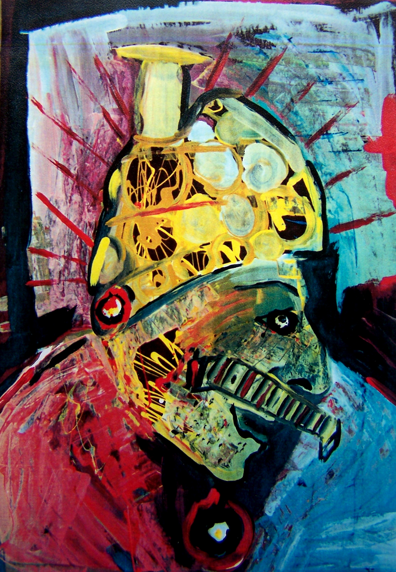 Kağıt üzerine akrilik 'Şapkası Bacalı' 100x70cm 1996